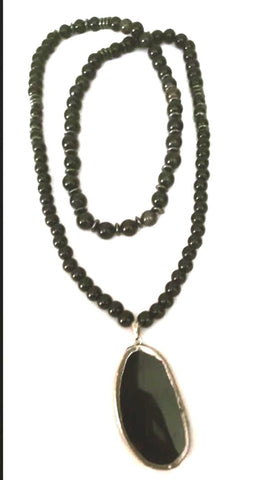 Black Obsidian & Hematite healing neckalce