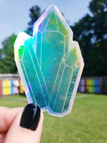 Holographic Crystal Die Cut Stickers 1.91" x 3"