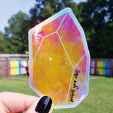 Holographic Crystal Die Cut Stickers 2.14" X 3.22"