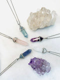Crystal point pendant necklace